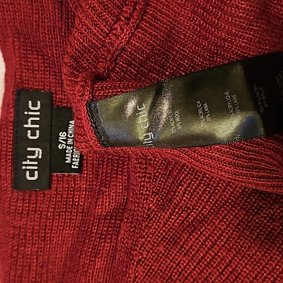 City Chic 16w, Lightweight wool + acrylic Plum Sweater. Great cond. - Picture 7 of 8